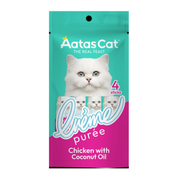 Aatas Cat Creme Puree Chicken with Coconut Oil 14g x 4's